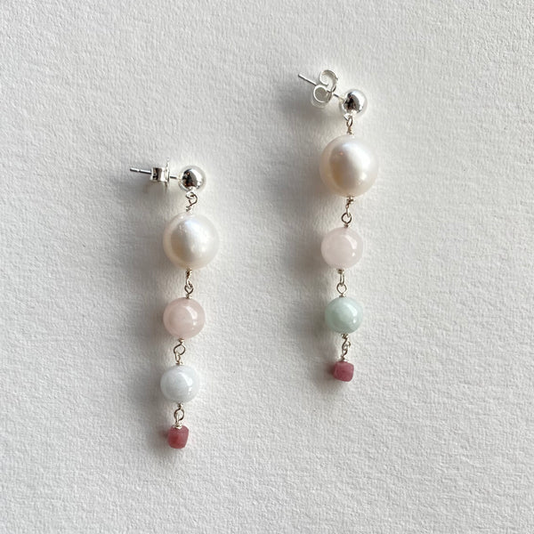 Pearl Rose Drop Earrings