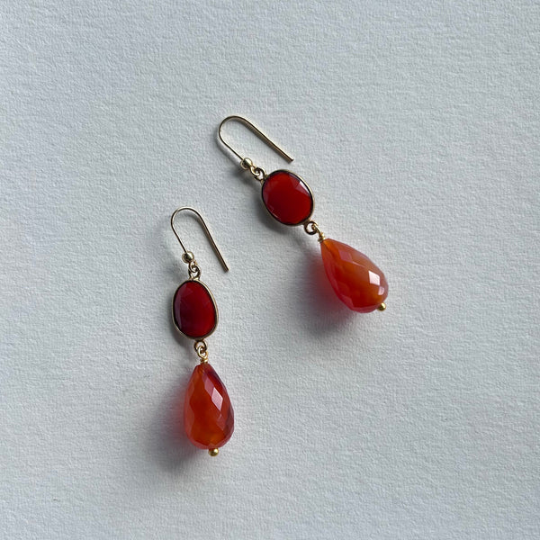 Brazil Carnelian Pendant Earrings