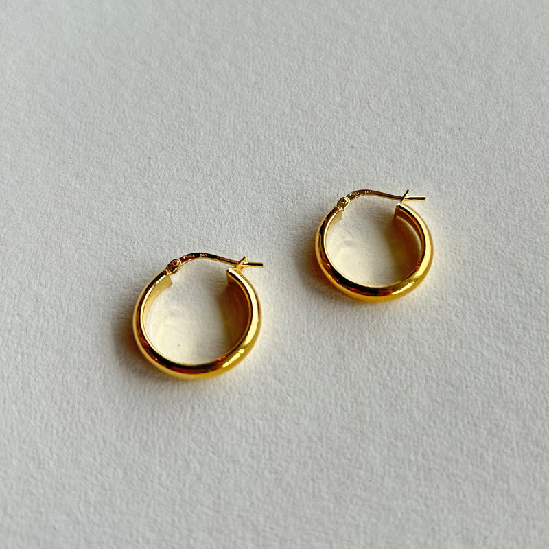 Gold Creole Hoop Earrings 17mm