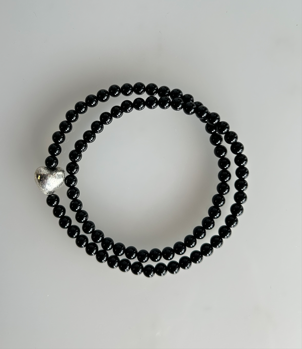 Heart Wrap Bracelet Onyx