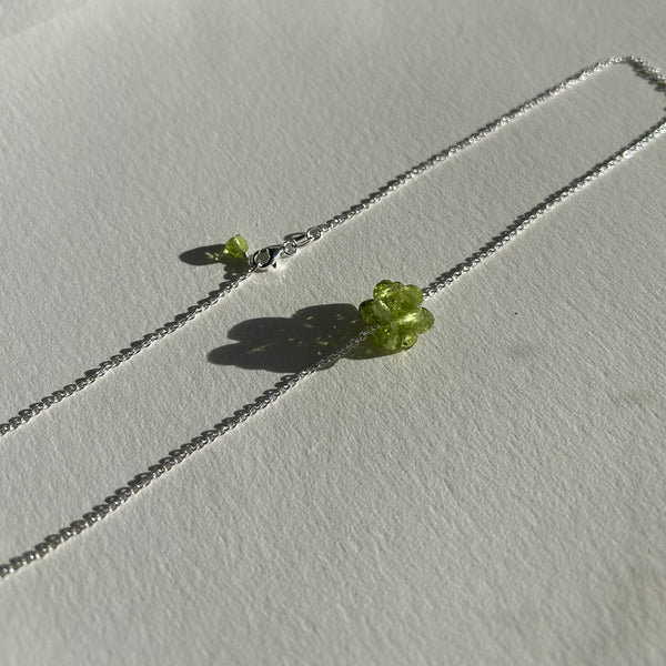 Olivia Silver Peridot Cluster Necklace