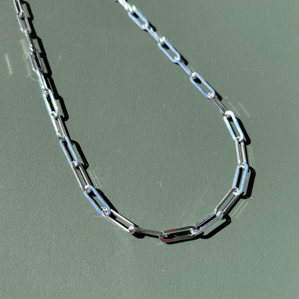 Paper Clip Sterling Silver Necklace
