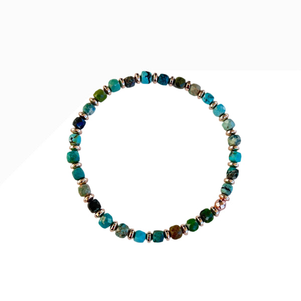 Turquoise and Rose Hematite Bracelet