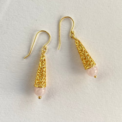 Rose Quartz Klimt Earrings
