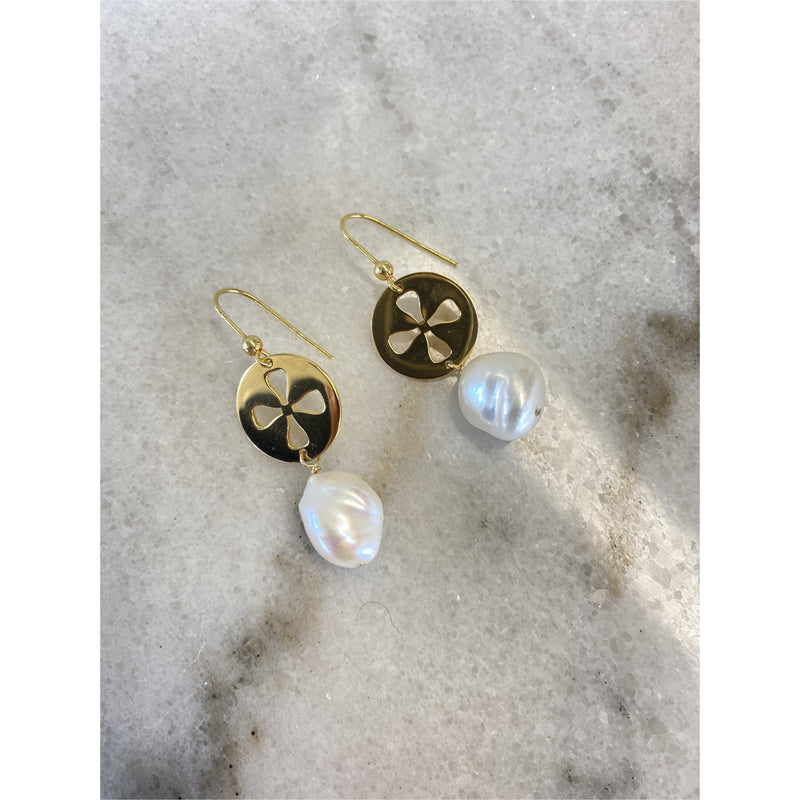 Baroque Pearl Signature Earrings - Gold