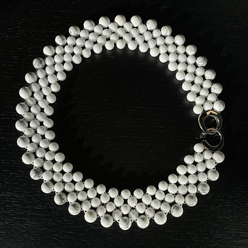 White Jade and Howalite Necklace