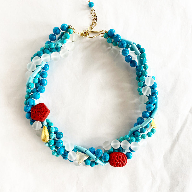 Blue Twist Necklace
