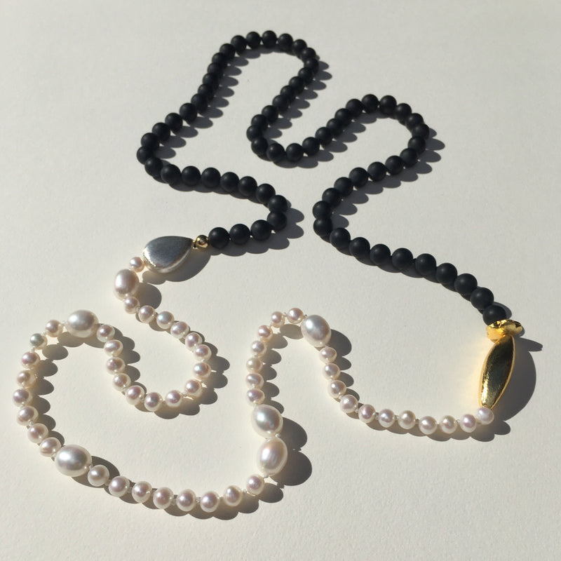 Diamond, Black Onyx & Pearl Pendant by Kailis Jewellery