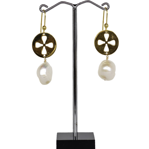 Baroque Pearl Signature Earrings - Gold