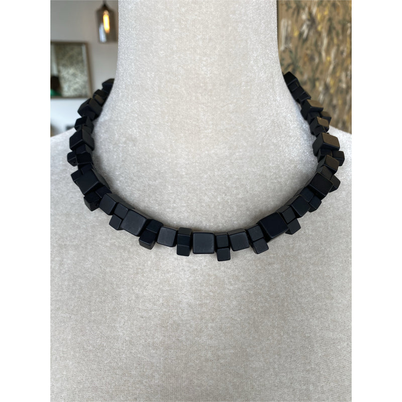 Cubed Necklace Black