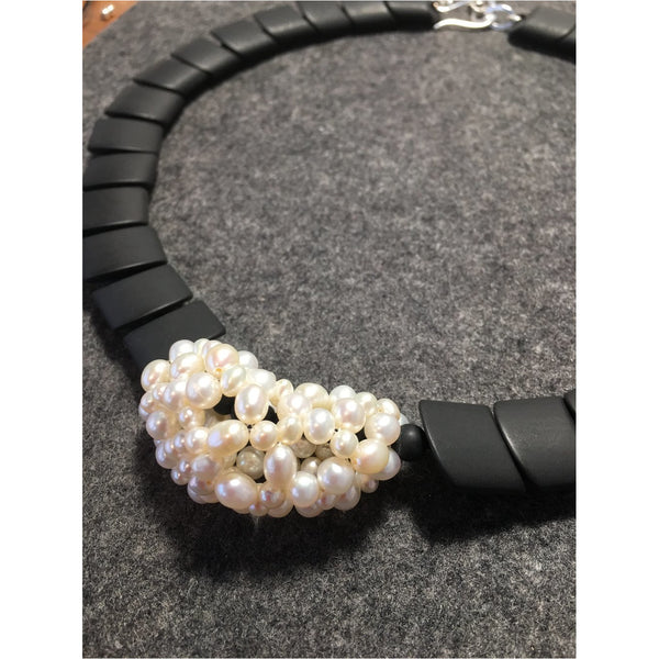 Pearl Matte Onyx Necklace