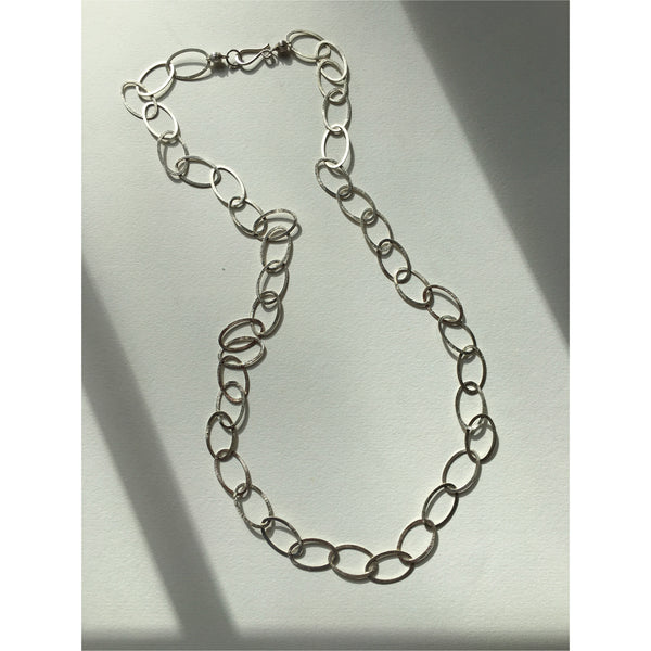 Sterling Silver Brushed Chain Necklace