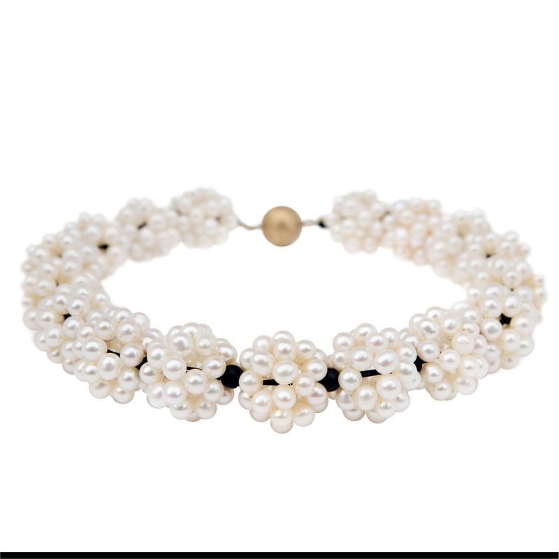 Lace Ball Necklace - Pearl