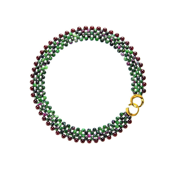 Ruby Zoisite and Garnet Necklace