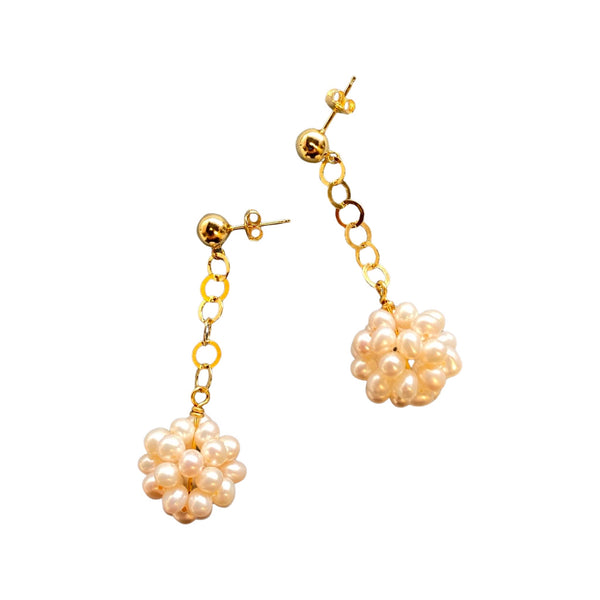Pearl Lace Ball Chain Earrings