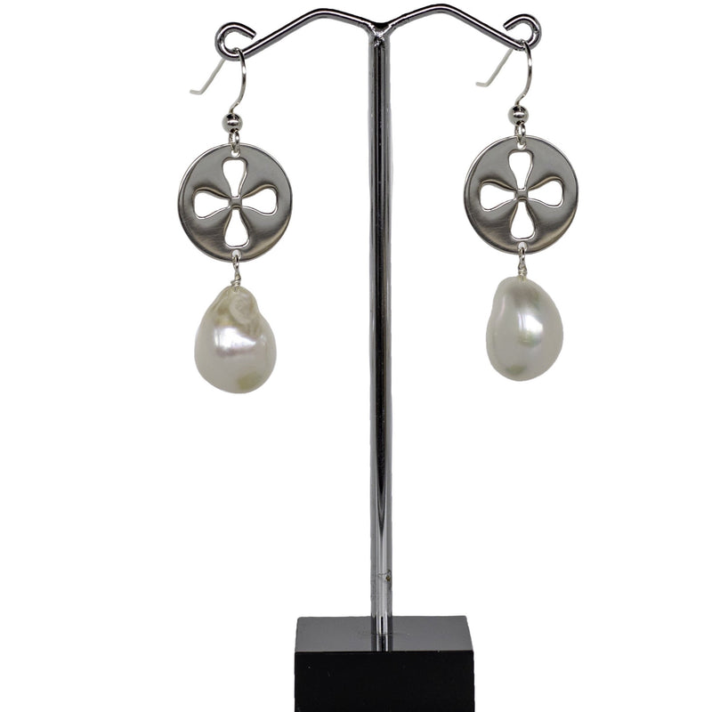 Baroque Pearl Signature Earrings - Silver
