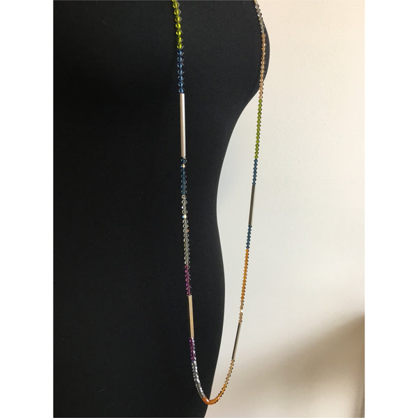 Rainbow Swarovski Necklace Side