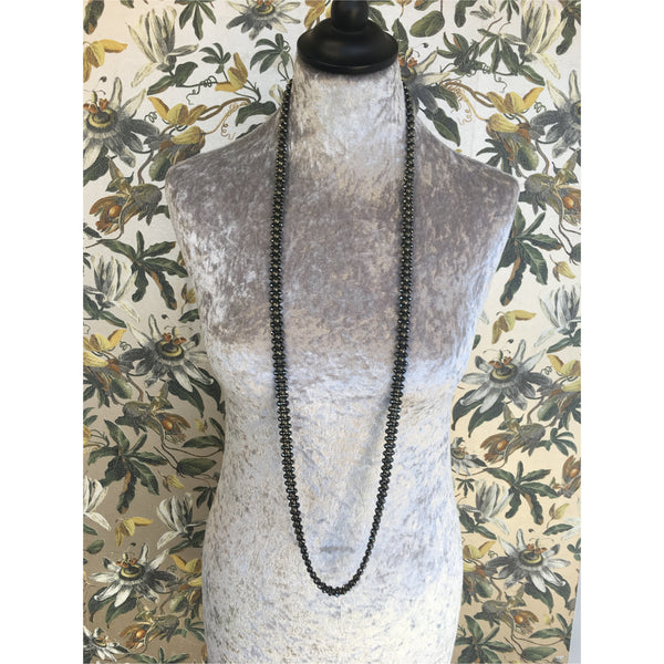 Zip Necklace - Pyrite and Hematite - Long