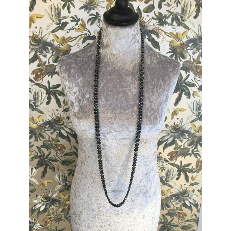 Zip Necklace - Pyrite and Hematite - Long