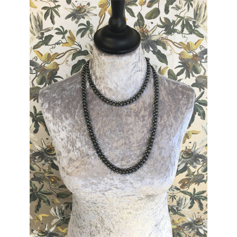 Zip Necklace - Pyrite and Hematite - Short