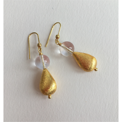 Quartz and Gold Teardrop Earrings