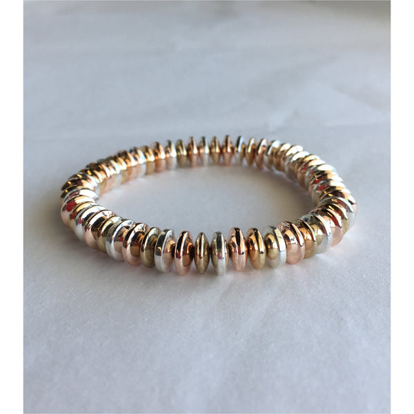 Disco Bracelet - Mixed Rose Gold Silver