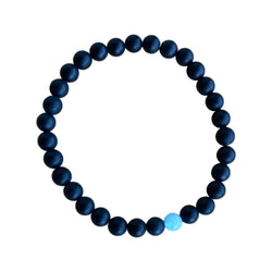Aquamarine and Onyx Bracelets