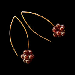 Garnet and Rose Gold Earrings